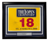 Jack Nicklaus Signed 2000 Open Championship Custom Framed Golf Pin Flag Display (PSA) at PristineAuction.com
