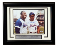 Willie Mays & Hank Aaron Signed Custom Framed Photo Display (PSA) at PristineAuction.com