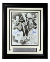 Willie Mays & Ernie Banks Signed Custom Framed Photo Display (PSA) at PristineAuction.com