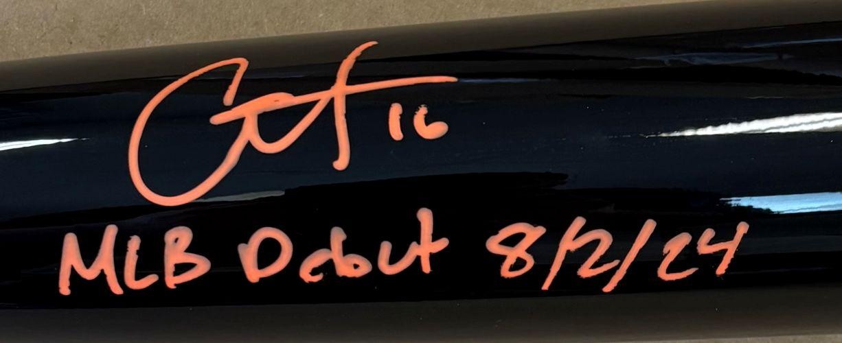 Coby Mayo Signed Victus Player Model Baseball Bat Inscribed "MLB Debut 8/2/24" (Beckett) at PristineAuction.com Coby Mayo Signed Victus Player Model Baseball Bat Inscribed "MLB Debut 8/2/24" (Beckett) at PristineAuction.com