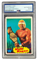 Hulk Hogan Signed 1985 Topps #16 WWF RC (PSA) at PristineAuction.com