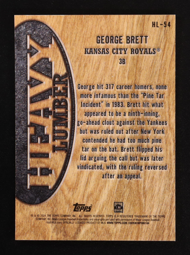 George Brett 2024 Topps Heavy Lumber #HL54 at PristineAuction.com George Brett 2024 Topps Heavy Lumber #HL54 at PristineAuction.com