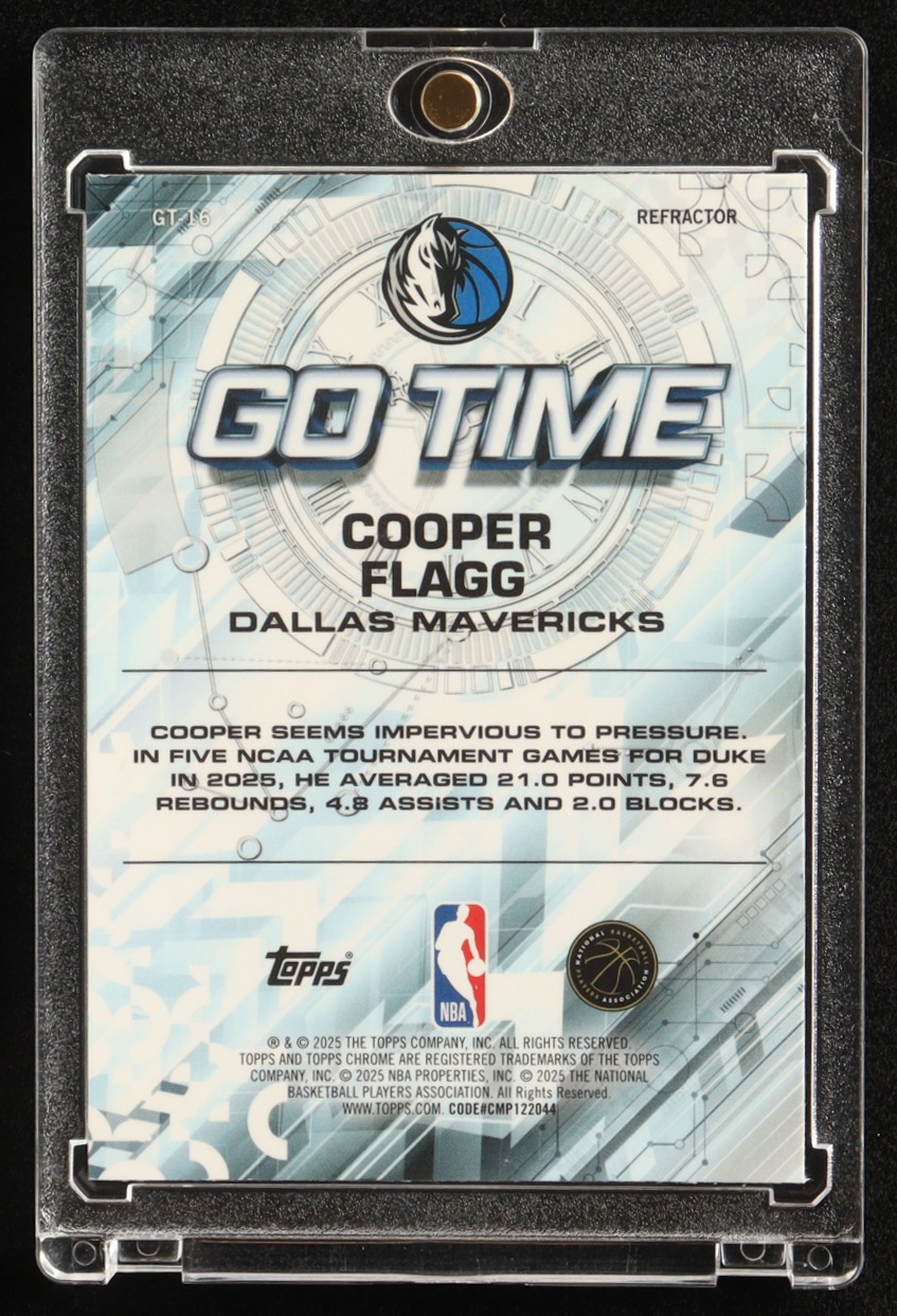 Cooper Flagg 2025 Topps Chrome Go Time Refractor #GT-16 RC at PristineAuction.com Cooper Flagg 2025 Topps Chrome Go Time Refractor #GT-16 RC at PristineAuction.com