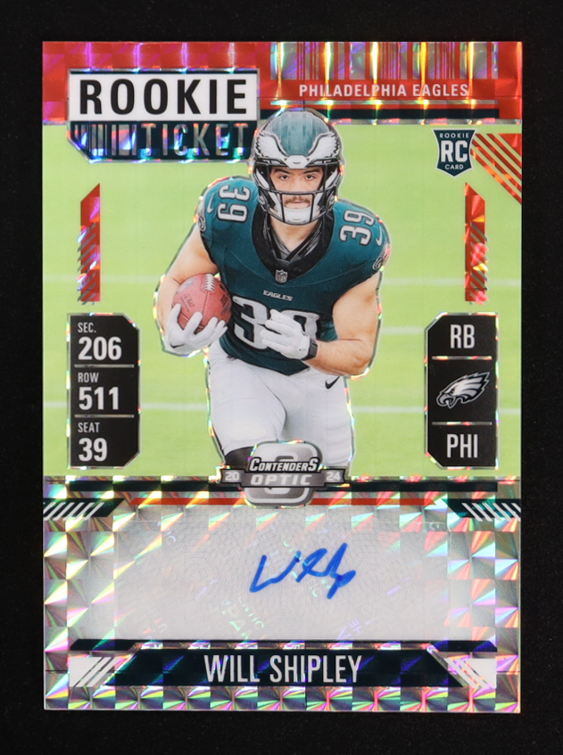Will Shipley 2024 Zenith Contenders Optic Rookie Ticket Variation RPS Preview Red #36 #01/24 RC at PristineAuction.com Will Shipley 2024 Zenith Contenders Optic Rookie Ticket Variation RPS Preview Red #36 #01/24 RC at PristineAuction.com