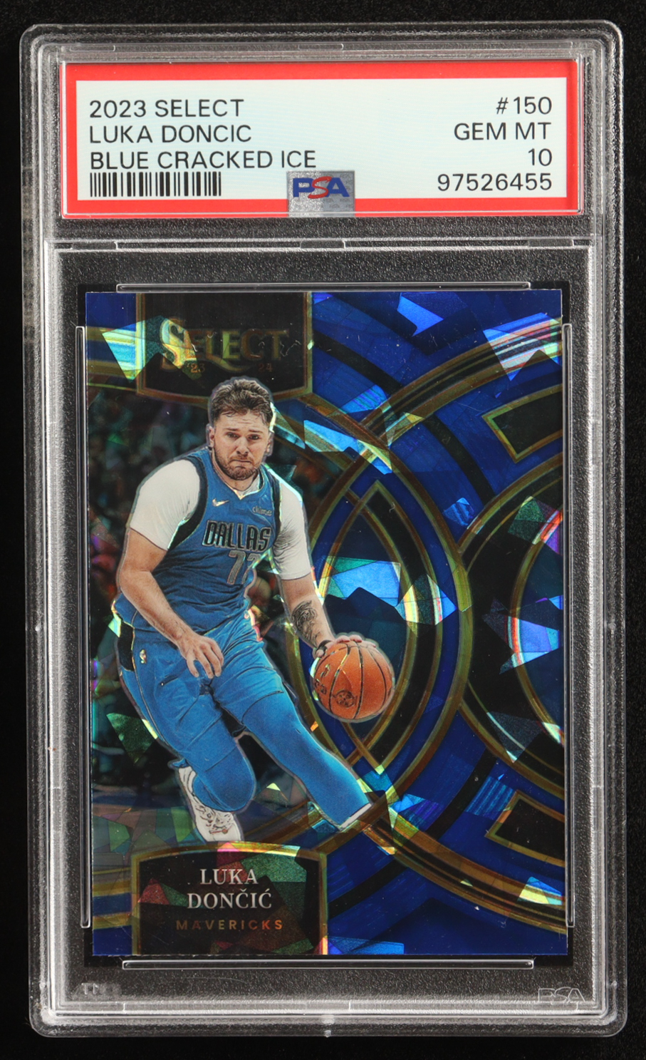 Luka Doncic 2023 Panini Select Blue Cracked Ice #150 (PSA 10) at PristineAuction.com Luka Doncic 2023 Panini Select Blue Cracked Ice #150 (PSA 10) at PristineAuction.com