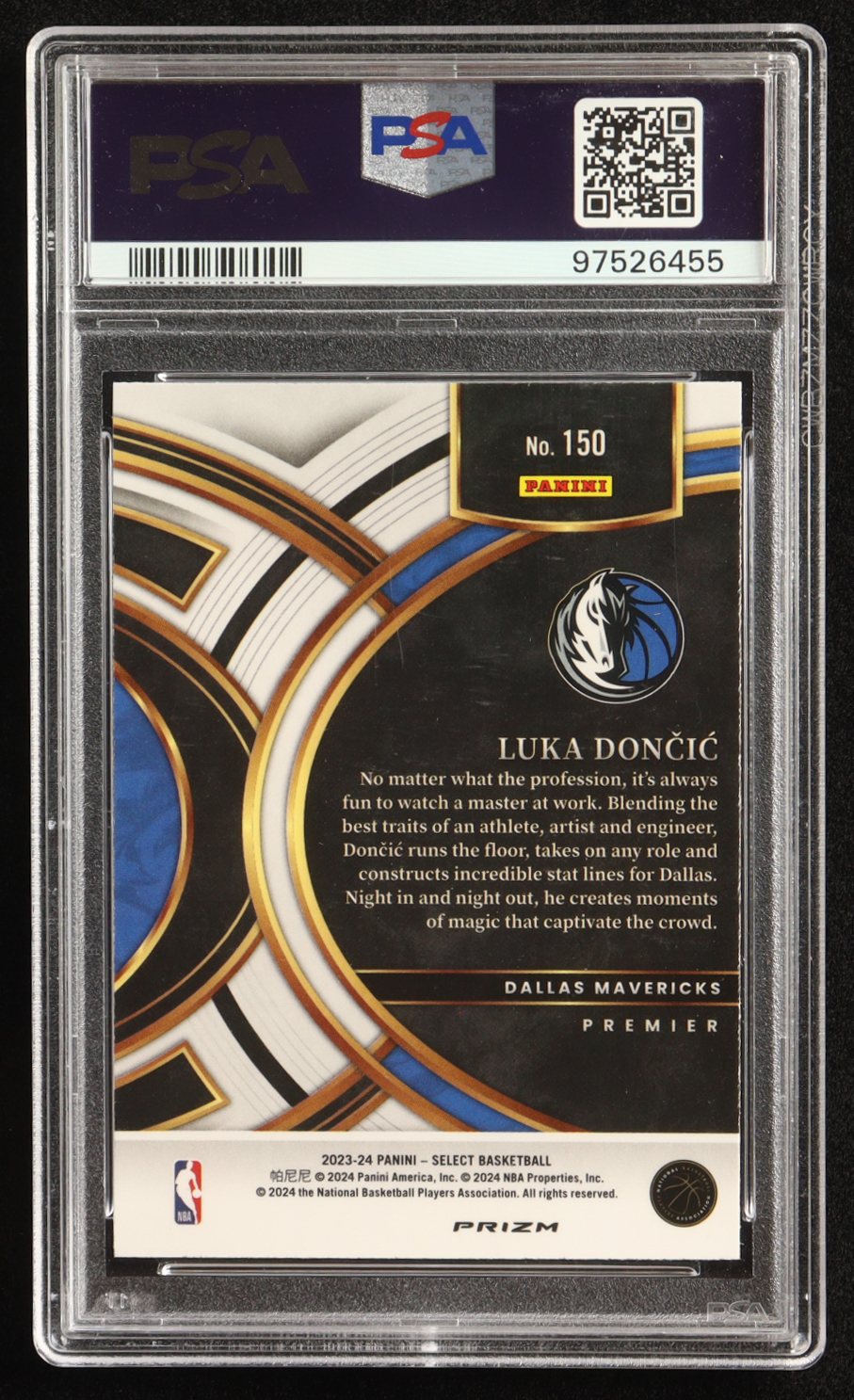 Luka Doncic 2023 Panini Select Blue Cracked Ice #150 (PSA 10) at PristineAuction.com Luka Doncic 2023 Panini Select Blue Cracked Ice #150 (PSA 10) at PristineAuction.com
