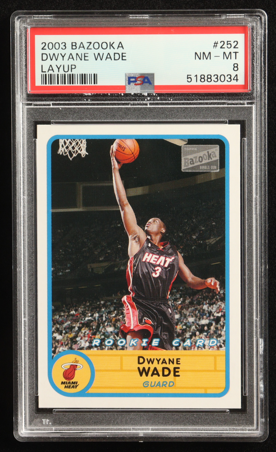 Dwayne Wade 2003 Topps Bazooka Layup #252 RC (PSA 8) at PristineAuction.com Dwayne Wade 2003 Topps Bazooka Layup #252 RC (PSA 8) at PristineAuction.com
