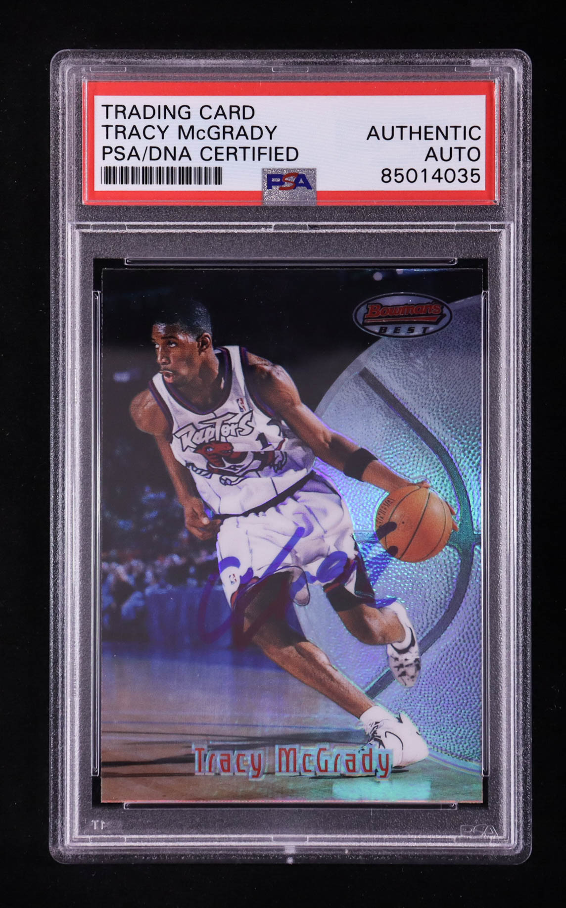 Tracy McGrady Signed 1997-98 Bowman's Best Refractors #111 RC (PSA) at PristineAuction.com Tracy McGrady Signed 1997-98 Bowman's Best Refractors #111 RC (PSA) at PristineAuction.com