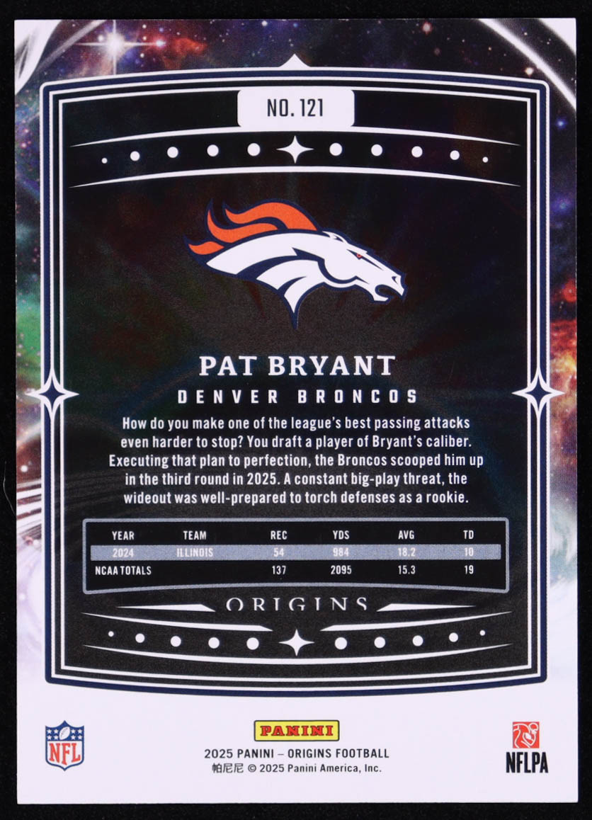 Pat Bryant 2025 Panini Origins Orange #121 #088/149 RC at PristineAuction.com Pat Bryant 2025 Panini Origins Orange #121 #088/149 RC at PristineAuction.com