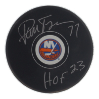 Pierre Turgeon Signed Rangers Logo Hockey Puck Inscribed "HOF 23" (JSA) at PristineAuction.com