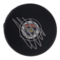 Aleksander Barkov Signed Panthers Logo Hockey Puck (Beckett) at PristineAuction.com