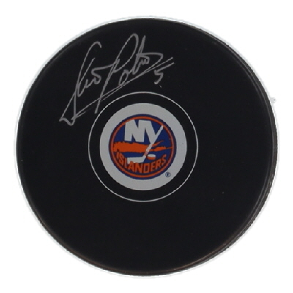 Denis Potvin Signed Islanders Logo Hockey Puck (JSA) at PristineAuction.com