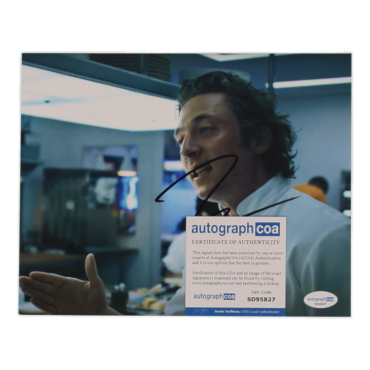 Jeremy Allen White Signed "The Bear" 8x10 Photo (ACOA) at PristineAuction.com Jeremy Allen White Signed "The Bear" 8x10 Photo (ACOA) at PristineAuction.com