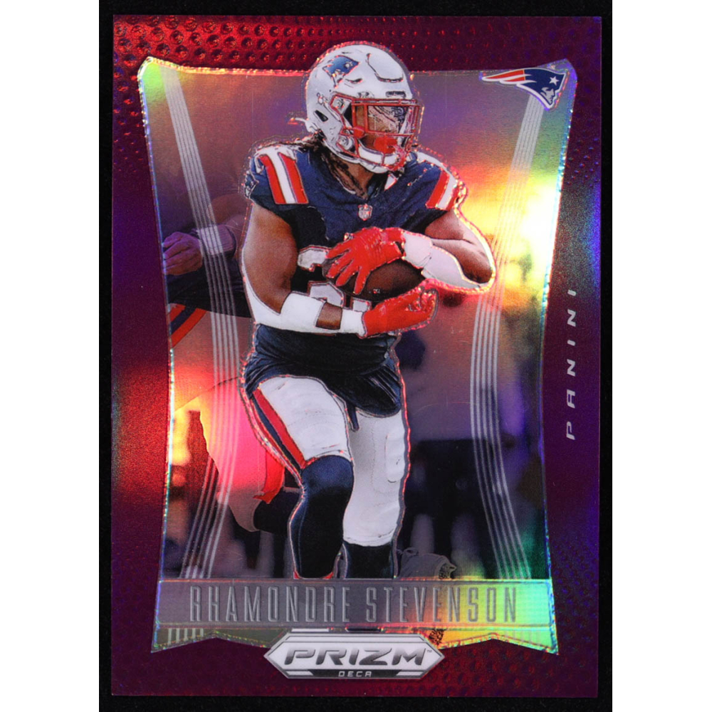 Rhamondre Stevenson 2024 Panini Prizm Deca Prizms Purple #216 #97/99 at PristineAuction.com