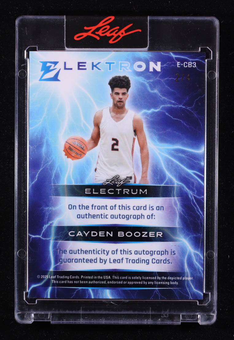 Cayden Boozer 2025 Leaf Electrum Elektron Auto #E-CB3 RC #2/4 at PristineAuction.com Cayden Boozer 2025 Leaf Electrum Elektron Auto #E-CB3 RC #2/4 at PristineAuction.com