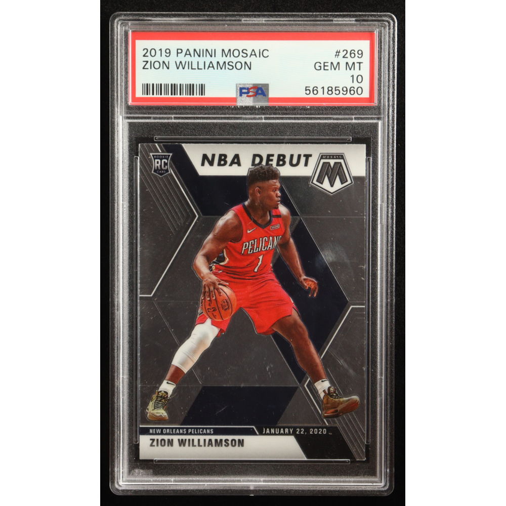 Zion Williamson 2019-20 Panini Mosaic Silver #269 RC (PSA 10) at PristineAuction.com