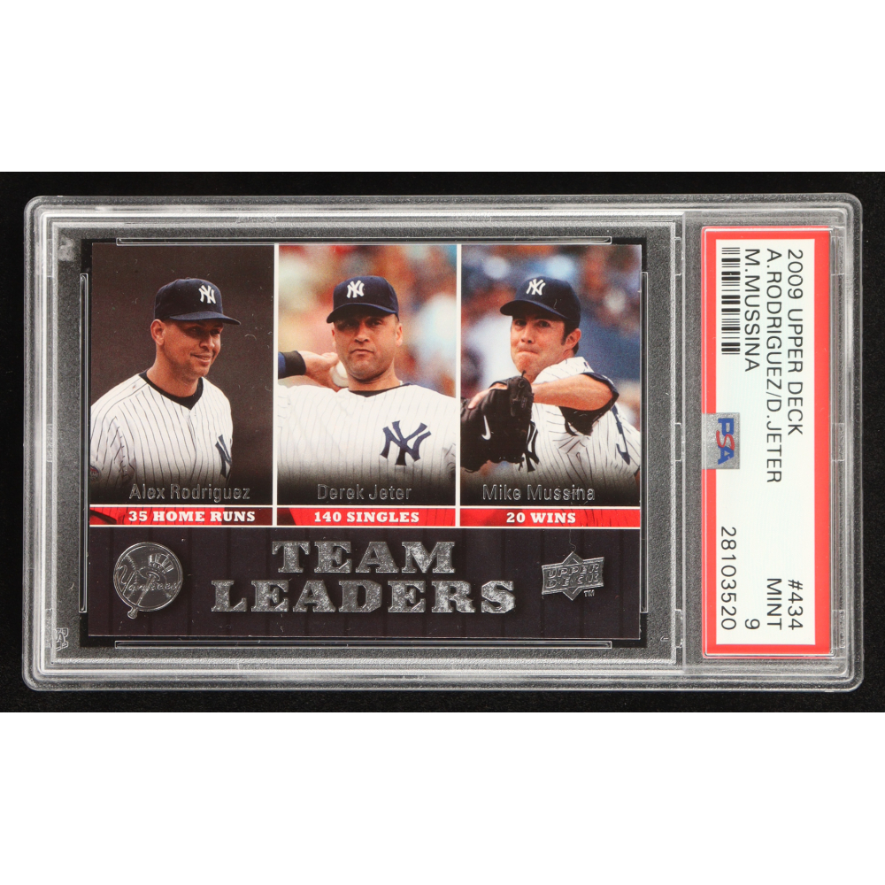 Alex Rodriguez / Derek Jeter / Mike Mussina 2009 Upper Deck #434 TL (PSA 9) at PristineAuction.com
