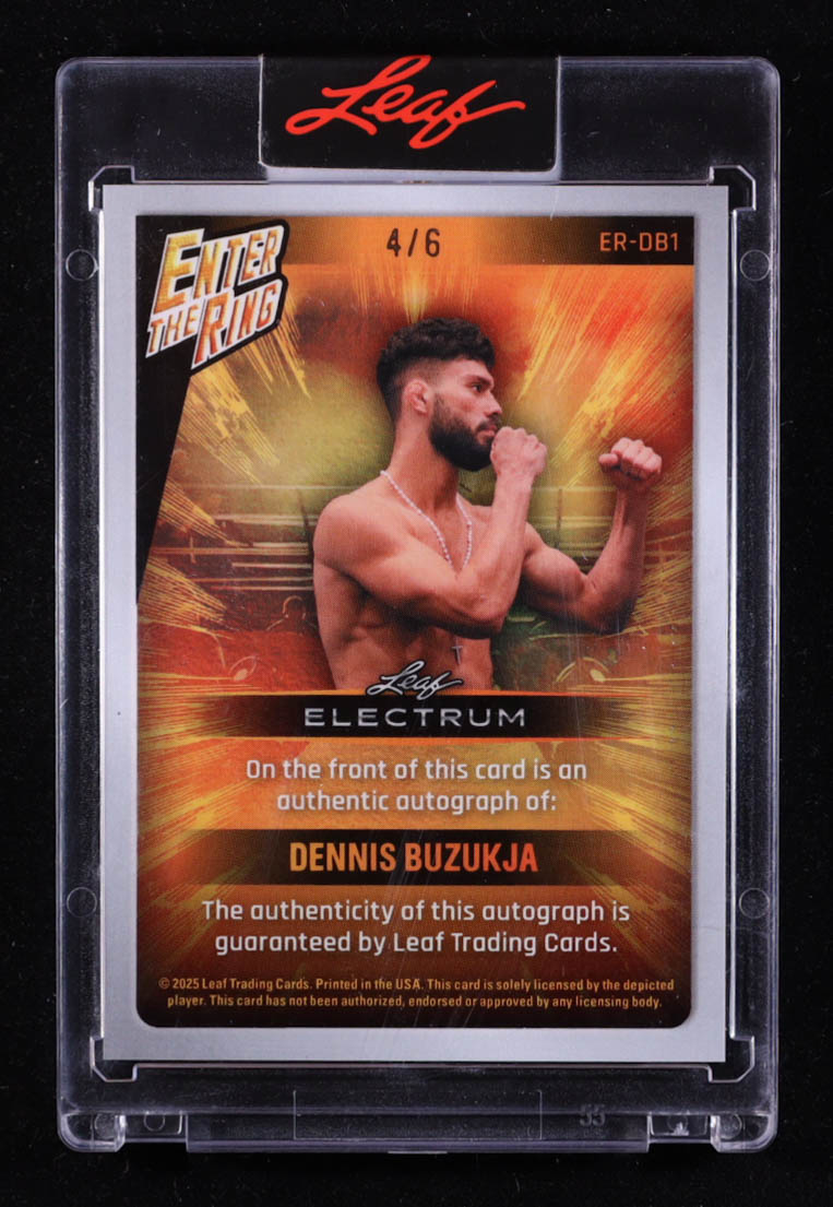 Dennis Buzukja 2025 Leaf Electrum Enter The Ring Auto #ER-DB1 #4/6 at PristineAuction.com Dennis Buzukja 2025 Leaf Electrum Enter The Ring Auto #ER-DB1 #4/6 at PristineAuction.com