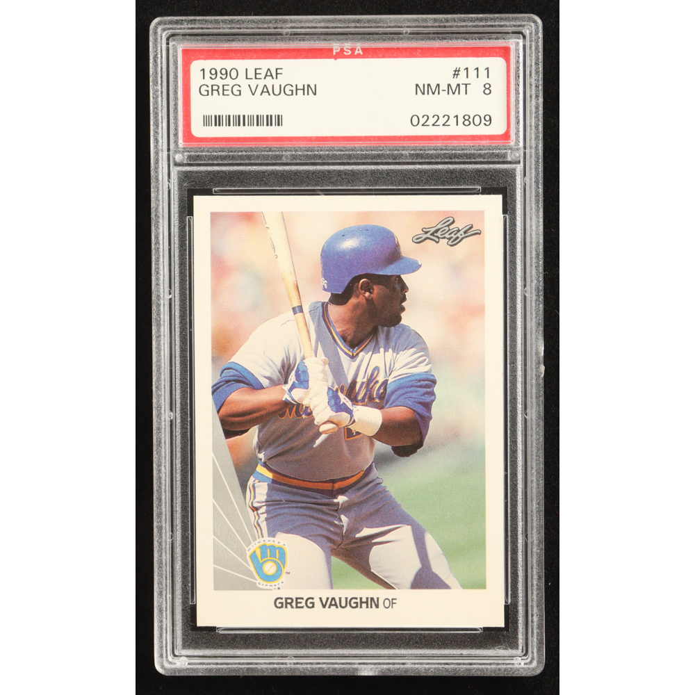 Greg Vaughn 1990 Leaf #111 RC (PSA 8) at PristineAuction.com