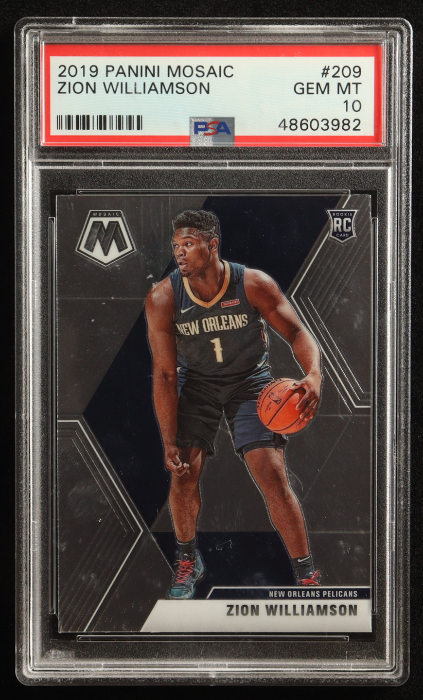 Zion Williamson 2019-20 Panini Mosaic #209 RC (PSA 10) at PristineAuction.com Zion Williamson 2019-20 Panini Mosaic #209 RC (PSA 10) at PristineAuction.com