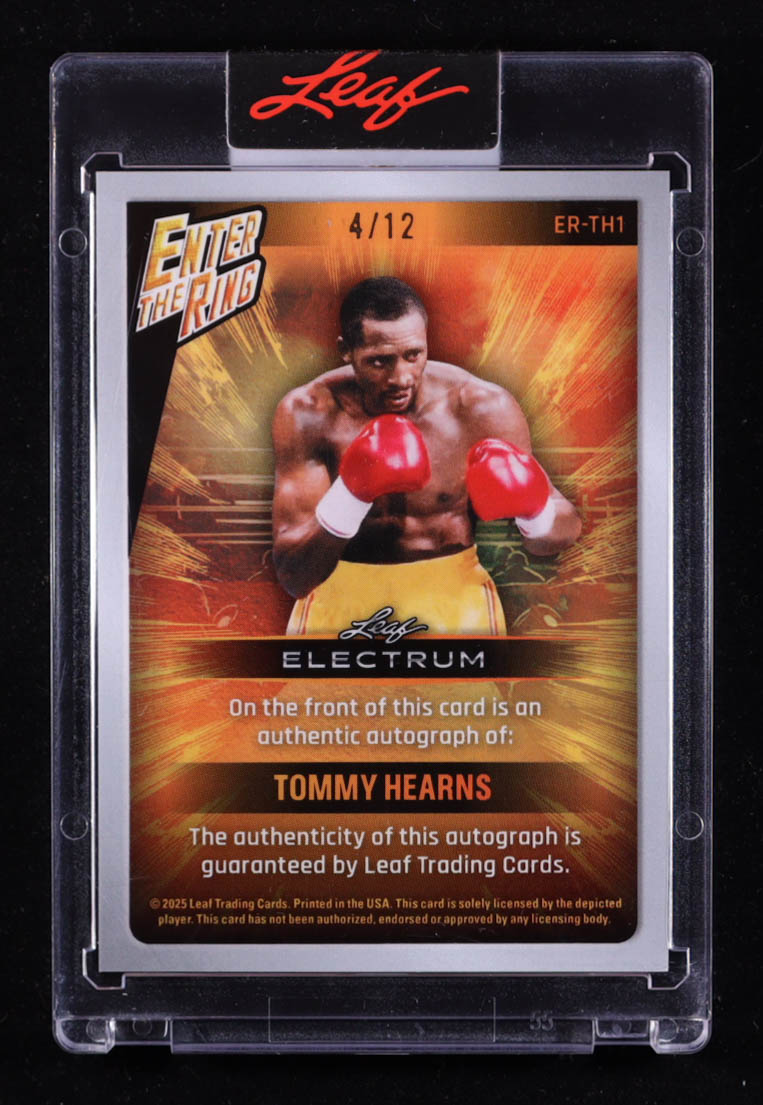 Tommy Hearns 2025 Leaf Electrum Enter The Ring Auto #ER-TH1 #4/12 at PristineAuction.com Tommy Hearns 2025 Leaf Electrum Enter The Ring Auto #ER-TH1 #4/12 at PristineAuction.com