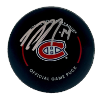 Nick Suzuki Signed Canadiens Official Game Puck (Beckett) at PristineAuction.com