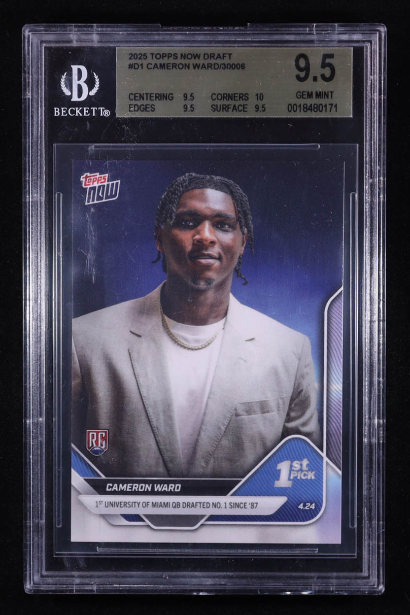 Cameron Ward 2025 Topps Now Draft #D1 RC (BGS 9.5) at PristineAuction.com Cameron Ward 2025 Topps Now Draft #D1 RC (BGS 9.5) at PristineAuction.com
