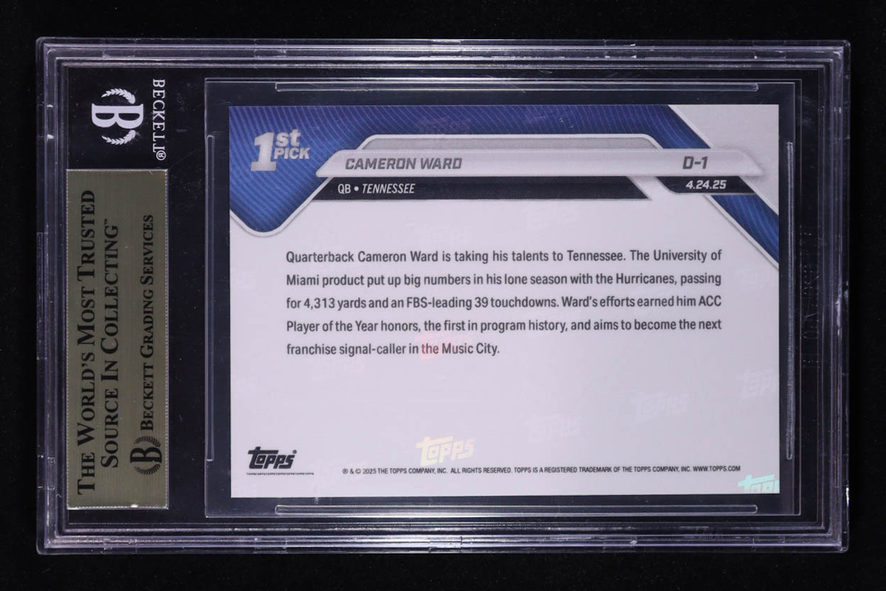 Cameron Ward 2025 Topps Now Draft #D1 RC (BGS 9.5) at PristineAuction.com Cameron Ward 2025 Topps Now Draft #D1 RC (BGS 9.5) at PristineAuction.com