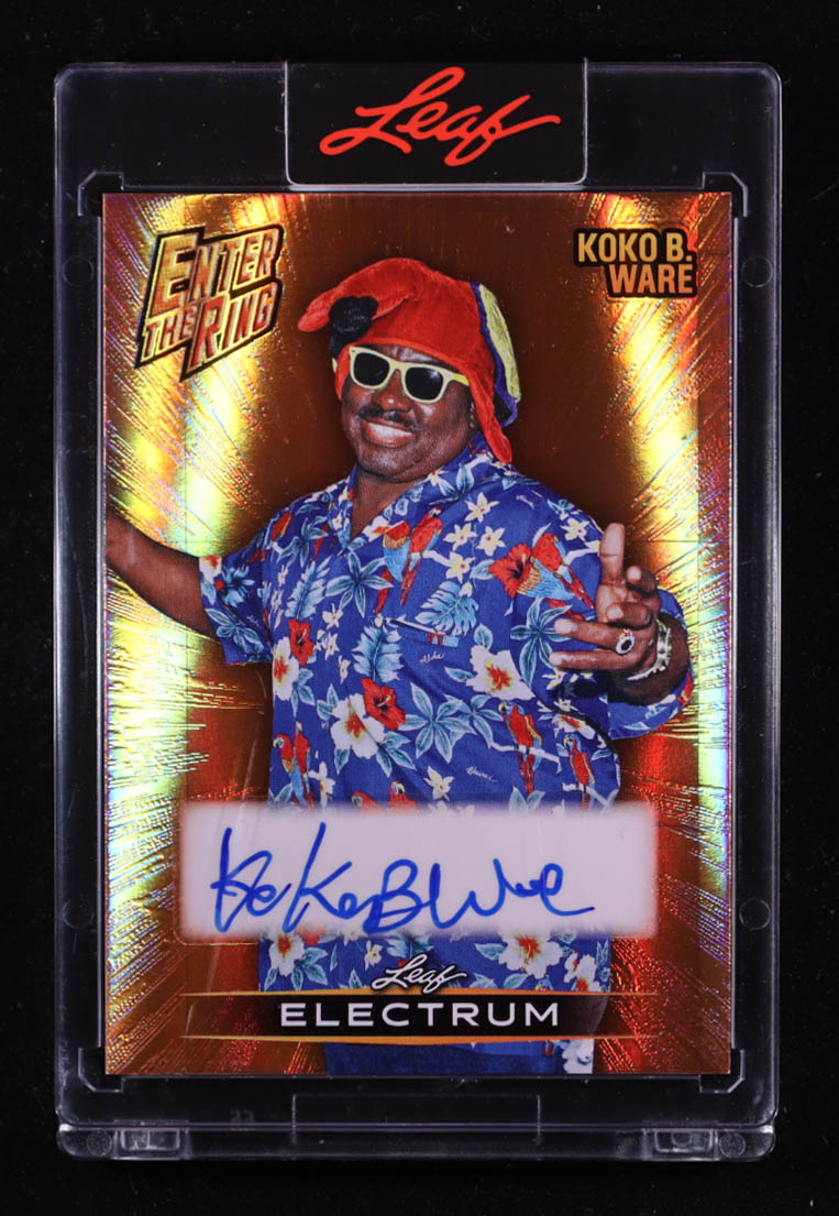 Koko B. Ware 2025 Leaf Electrum Enter The Ring Auto #ER-KBW #3/10 at PristineAuction.com Koko B. Ware 2025 Leaf Electrum Enter The Ring Auto #ER-KBW #3/10 at PristineAuction.com