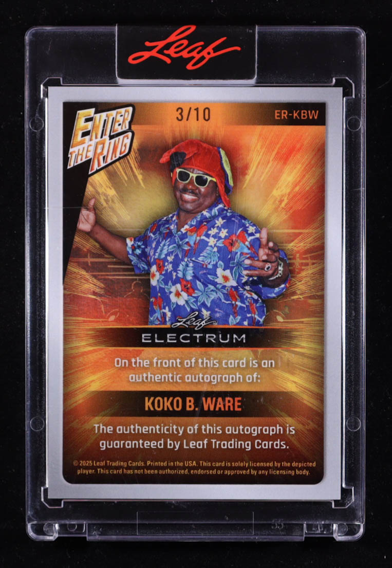 Koko B. Ware 2025 Leaf Electrum Enter The Ring Auto #ER-KBW #3/10 at PristineAuction.com Koko B. Ware 2025 Leaf Electrum Enter The Ring Auto #ER-KBW #3/10 at PristineAuction.com
