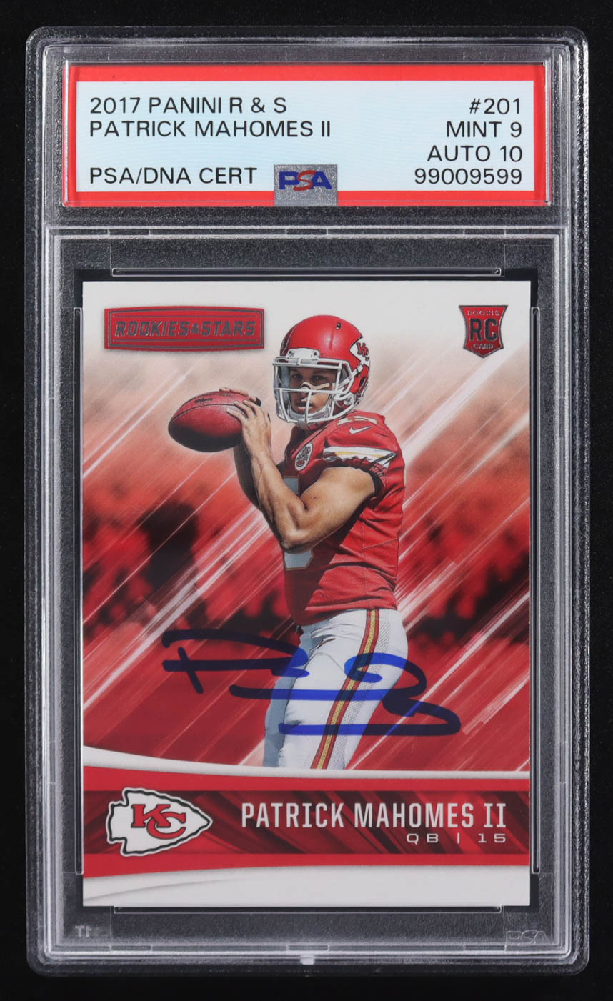 Patrick Mahomes II 2017 Rookies and Stars #201 RC (PSA Encapsulated) at PristineAuction.com Patrick Mahomes II 2017 Rookies and Stars #201 RC (PSA Encapsulated) at PristineAuction.com