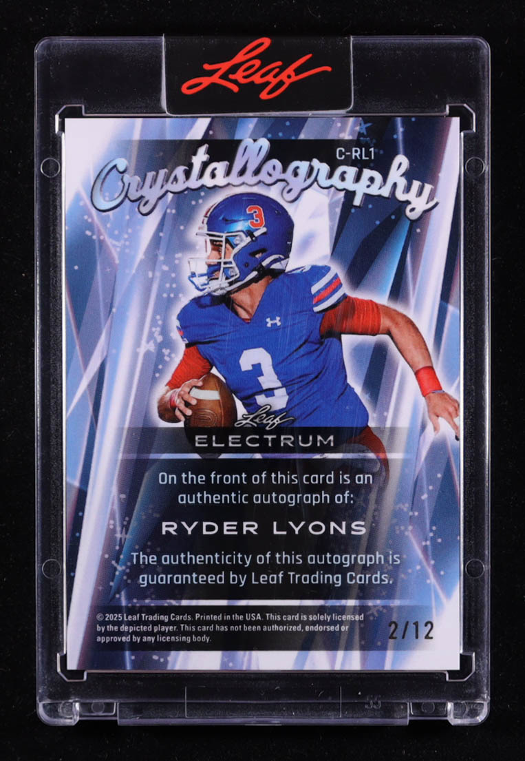 Ryder Lyons 2025 Leaf Electrum Crystallography Auto #C-RL1 RC #2/12 at PristineAuction.com Ryder Lyons 2025 Leaf Electrum Crystallography Auto #C-RL1 RC #2/12 at PristineAuction.com