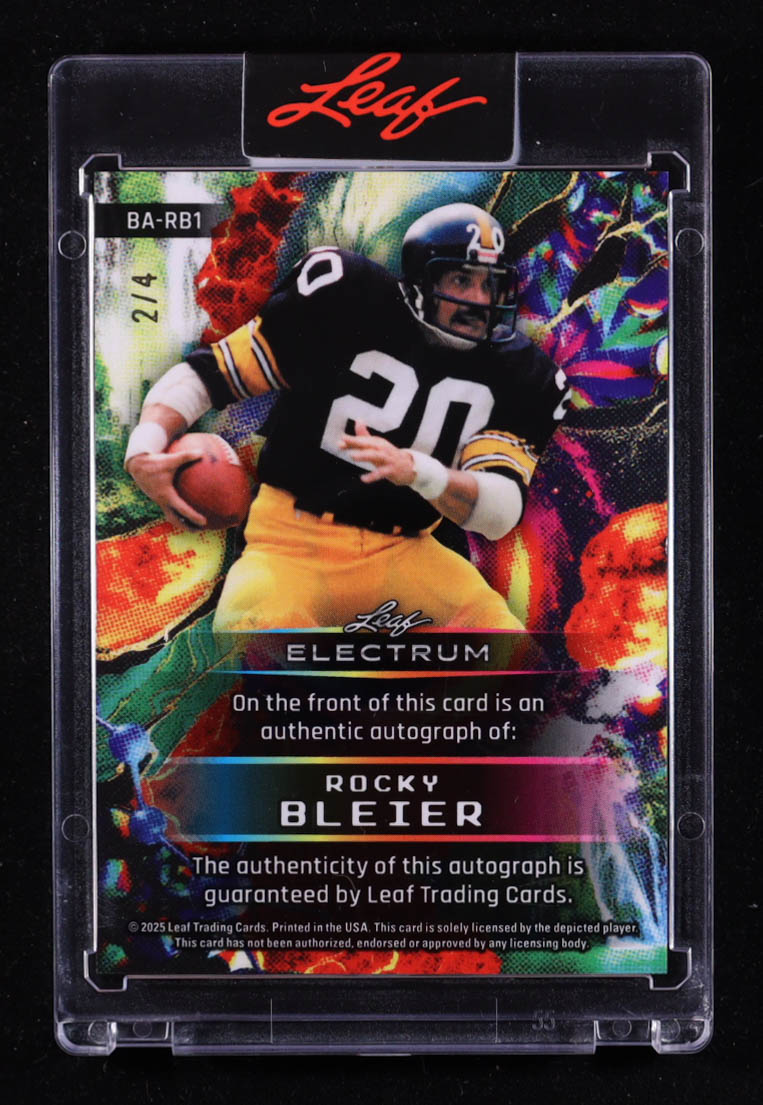 Rocky Bleier 2025 Leaf Electrum Auto #BA-RB1 #2/4 at PristineAuction.com Rocky Bleier 2025 Leaf Electrum Auto #BA-RB1 #2/4 at PristineAuction.com