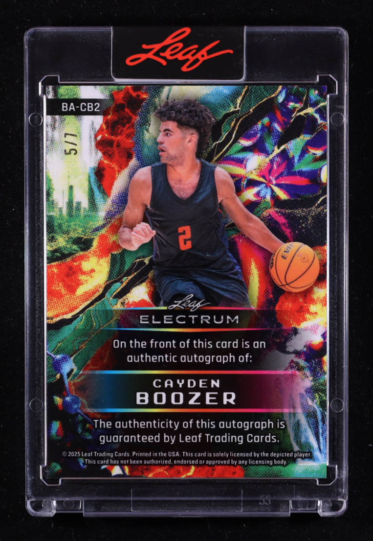 Cayden Boozer 2025 Leaf Electrum Auto #E-CB2 RC #5/7 at PristineAuction.com Cayden Boozer 2025 Leaf Electrum Auto #E-CB2 RC #5/7 at PristineAuction.com