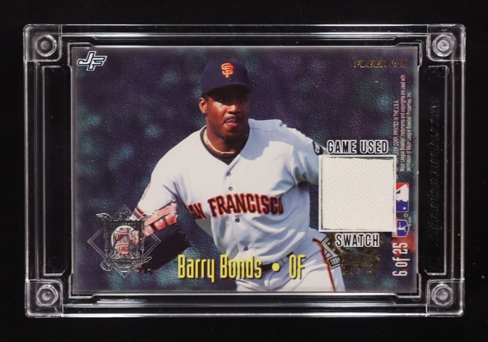 Barry Bonds 2024 Sportscards.com Jersey Fusion Game-Used Swatch #BB07 at PristineAuction.com Barry Bonds 2024 Sportscards.com Jersey Fusion Game-Used Swatch #BB07 at PristineAuction.com
