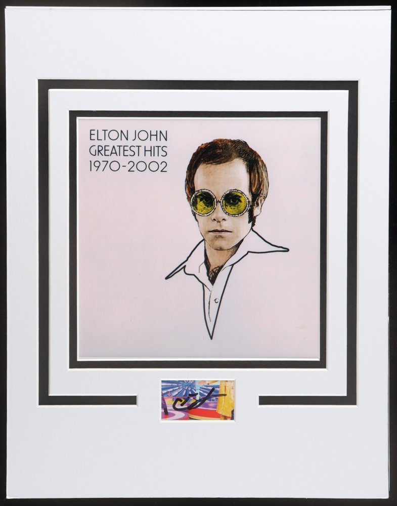 Elton John Signed Custom Matted Cut Display (ACOA) at PristineAuction.com Elton John Signed Custom Matted Cut Display (ACOA) at PristineAuction.com