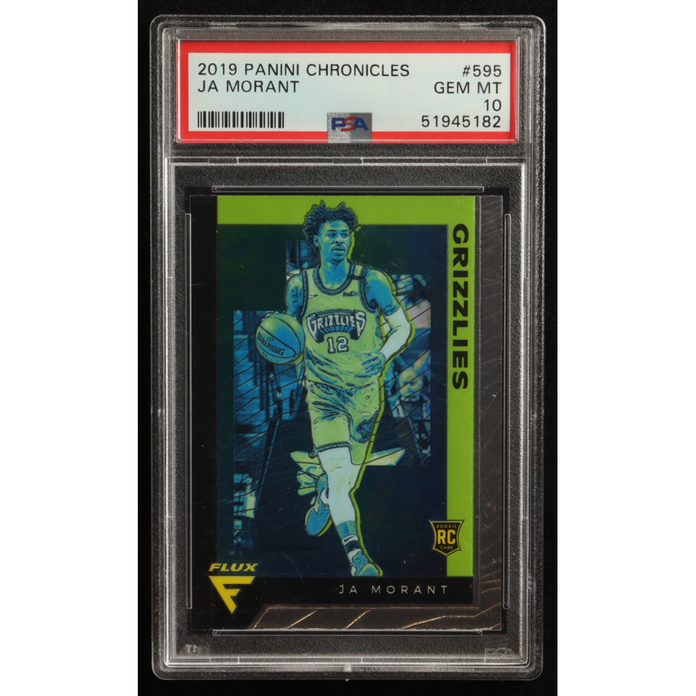 Ja Morant 2019-20 Panini Chronicles #595 Flux RC (PSA 10) at PristineAuction.com