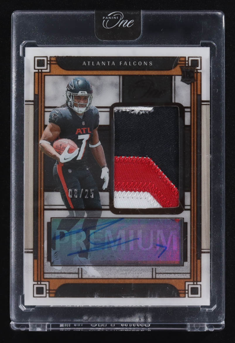 Bijan Robinson 2023 Panini One Premium Rookie Patch Autograph #123 #08/25 RC at PristineAuction.com Bijan Robinson 2023 Panini One Premium Rookie Patch Autograph #123 #08/25 RC at PristineAuction.com