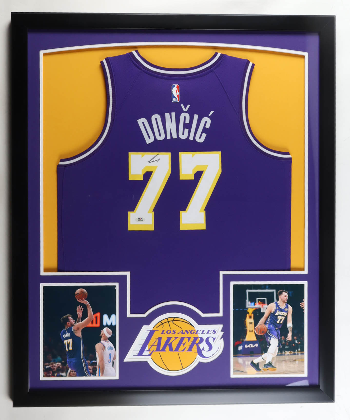 Luka Doncic Signed Custom Framed Authentic Jersey Display with Photos (PSA) at PristineAuction.com Luka Doncic Signed Custom Framed Authentic Jersey Display with Photos (PSA) at PristineAuction.com