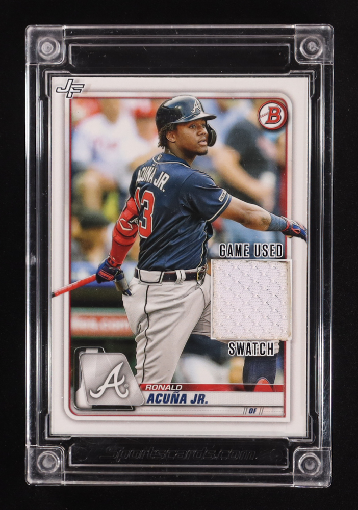 Ronald Acuna Jr. 2024 Sportscards.com Jersey Fusion Game-Used Swatch #RAJ18 at PristineAuction.com Ronald Acuna Jr. 2024 Sportscards.com Jersey Fusion Game-Used Swatch #RAJ18 at PristineAuction.com