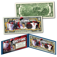 Shoehi Ohtani Angels Genuine Legal Tender Colorized U.S. $2.00 Two Dollar Bill Commemorative Edition Bank Note in Presentation Folder at PristineAuction.com