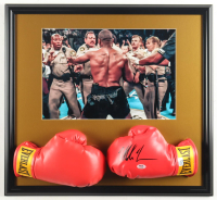 Mike Tyson Signed Custom Framed Set of (2) Everlast Boxing Gloves Display (Tyson & PSA) at PristineAuction.com
