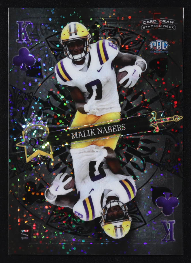 Malik Nabers 2023 Wild Card 5 Card Draw Stacked Deck Holo-Lux King of Clubs Sparkle Purple #DKMN RC #1/1 at PristineAuction.com Malik Nabers 2023 Wild Card 5 Card Draw Stacked Deck Holo-Lux King of Clubs Sparkle Purple #DKMN RC #1/1 at PristineAuction.com