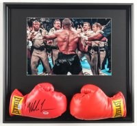 Mike Tyson Signed Custom Framed Set of (2) Everlast Boxing Gloves Display (Tyson & PSA) at PristineAuction.com