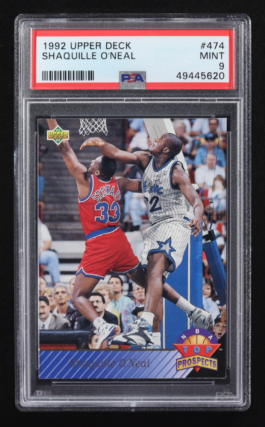 Shaquille O'Neal 1992 Upper Deck NBA Top Prospects #474 RC (PSA 9) at PristineAuction.com Shaquille O'Neal 1992 Upper Deck NBA Top Prospects #474 RC (PSA 9) at PristineAuction.com
