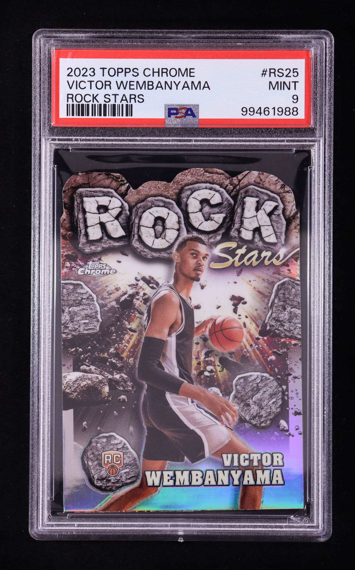 Victor Wembanyama 2023-24 Topps Chrome Rock Stars #RS25 RC (PSA 9) at PristineAuction.com Victor Wembanyama 2023-24 Topps Chrome Rock Stars #RS25 RC (PSA 9) at PristineAuction.com