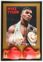 Mike Tyson Signed Custom Framed Set of (2) Boxing Gloves Display (PSA) at PristineAuction.com