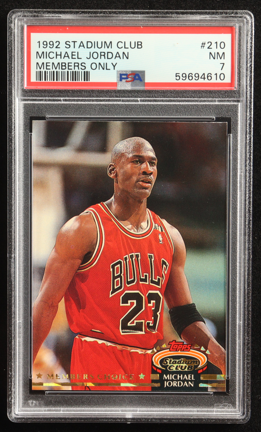 Michael Jordan 1992-93 Stadium Club #210 MC (PSA 7) at PristineAuction.com Michael Jordan 1992-93 Stadium Club #210 MC (PSA 7) at PristineAuction.com