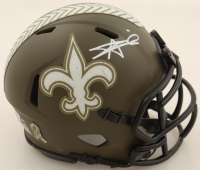 Alvin Kamara Signed Saints Salute To Service Alternate Speed Mini Helmet (Beckett) at PristineAuction.com
