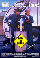Charlie Sheen & Emilio Estevez Signed "Men At Work" 27x40 Movie Poster (Schwartz) at PristineAuction.com